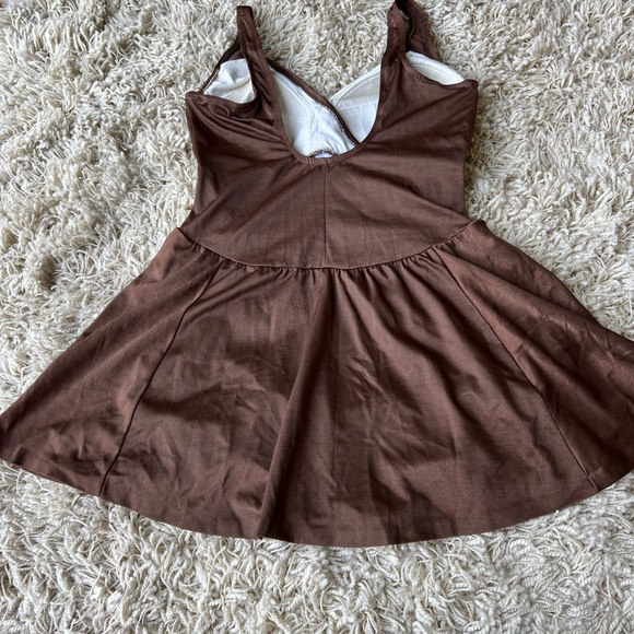 Vintage Robby Len for Lane Bryant Skirted Brown One Piece Bathing Suit - Picture 2 of 12